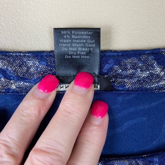 Ann Taylor Elegant Blue and Silver Women's Top - Picture 5 of 7